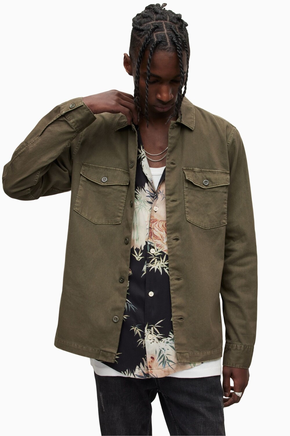 

Зеленая рубашка с длинным рукавом AllSaints Spotter All Saints, зеленый