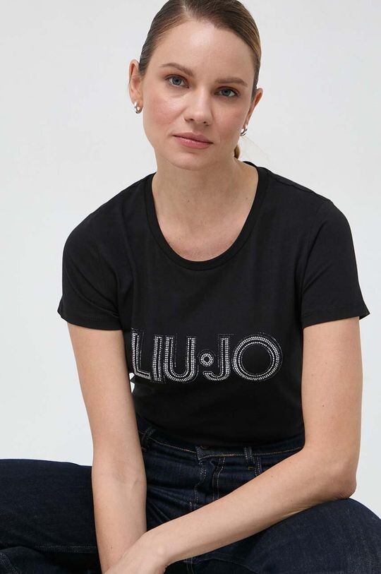 

Хлопковая футболка Liu Jo, черный