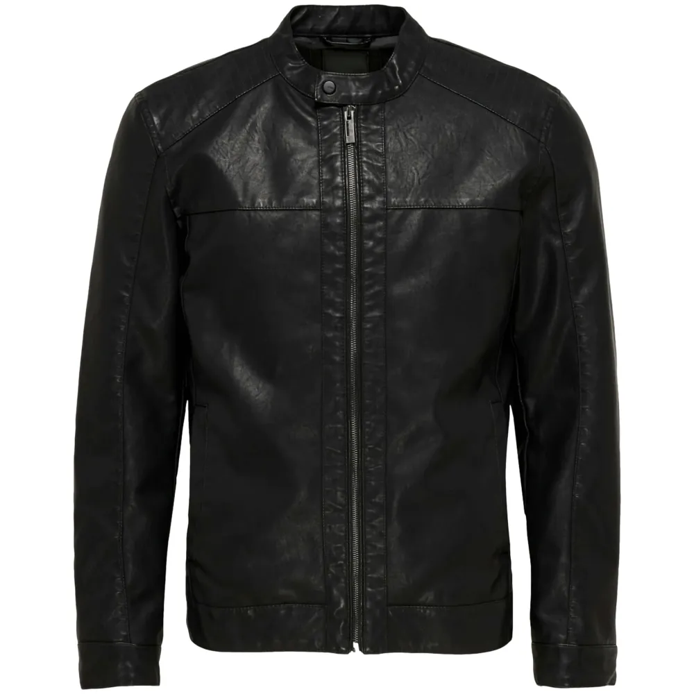 

Куртка Only & Sons Mike Racer leather, черный