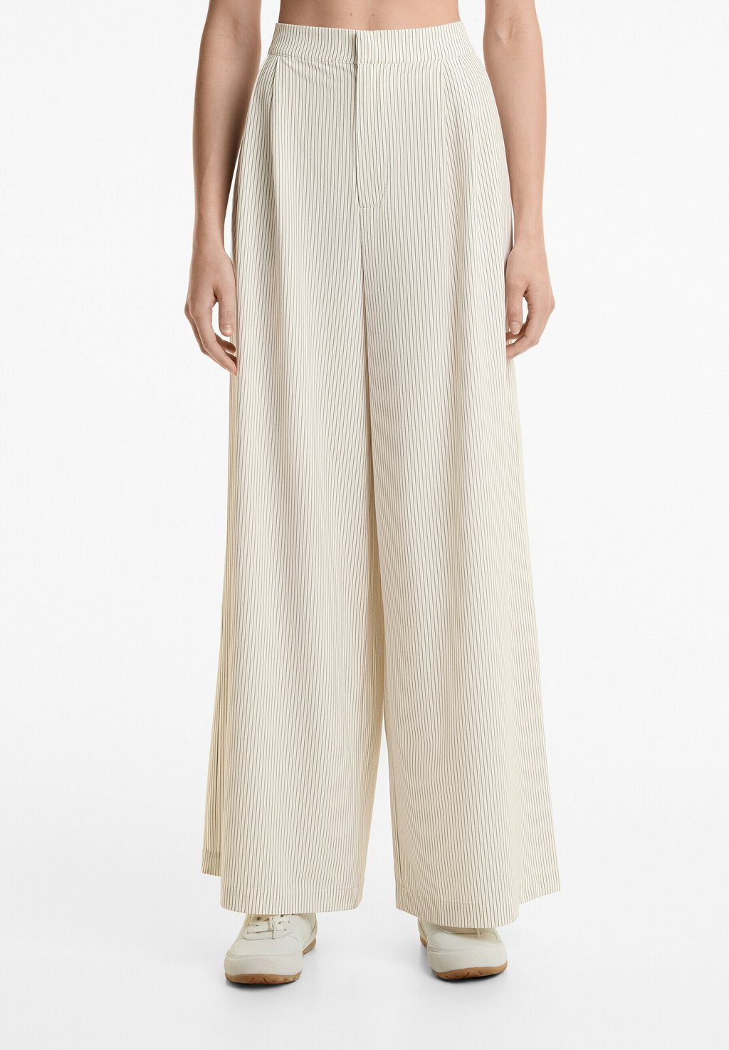 

Брюки VERTICAL STRIPE WIDE-LEG OYSHO, бежевый