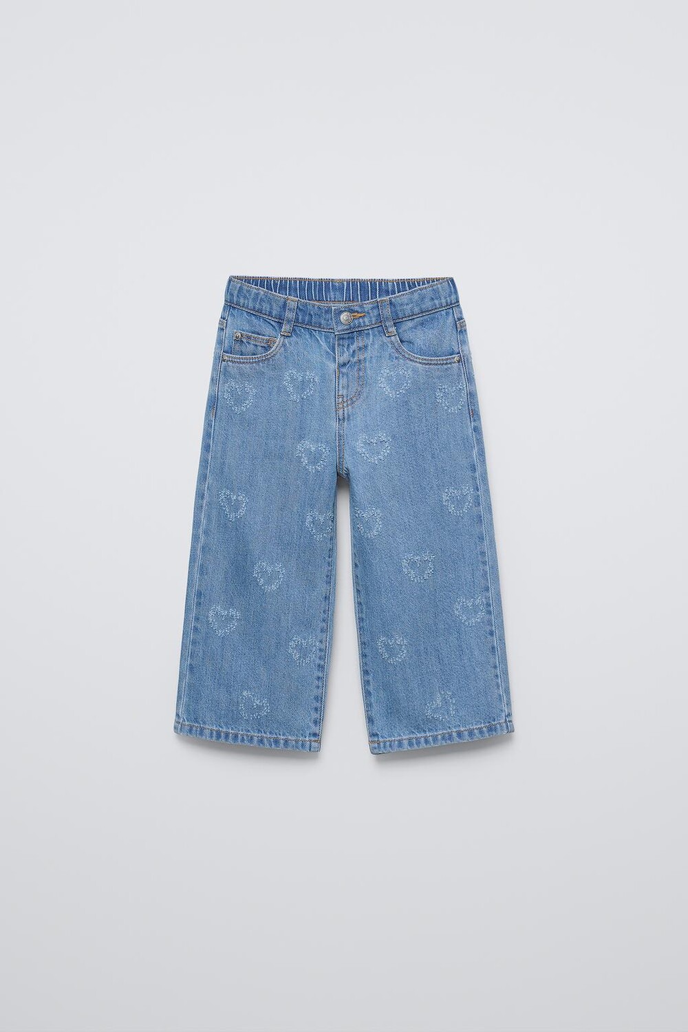 

Джинсы-кюлоты с сердечками ZARA, синий