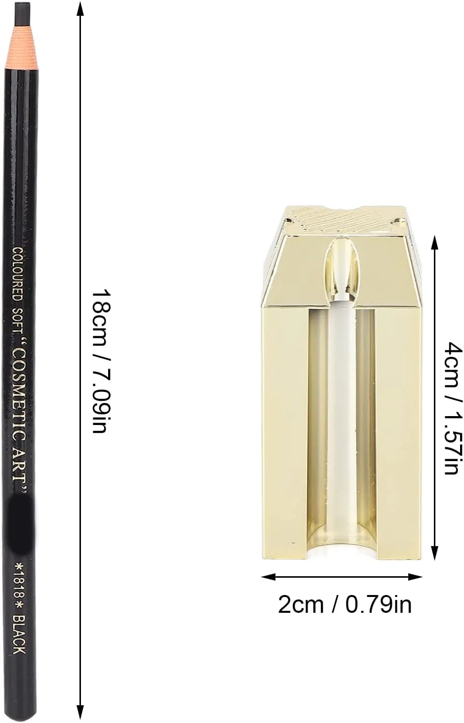 Набор из 5 карандашей для бровей и точилки 4-в-1 Brrnoo, Black Eyebrow Pencil — фото 2