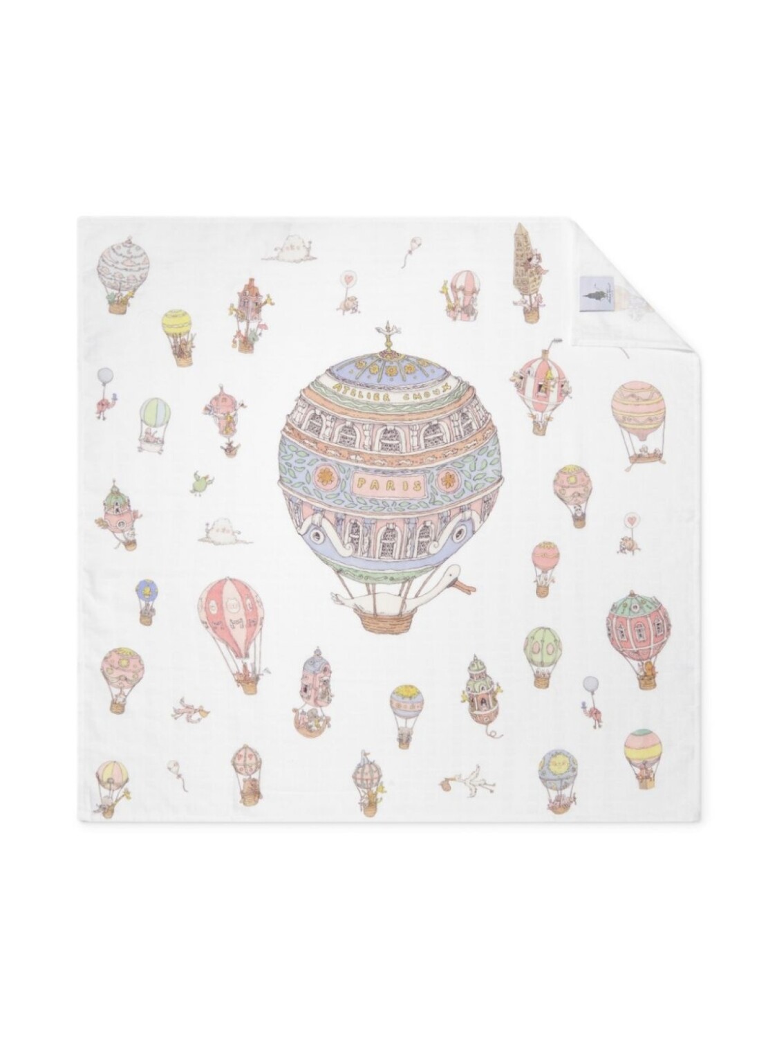 

Atelier Choux одеяло из органического хлопка с принтом Ballon, белый