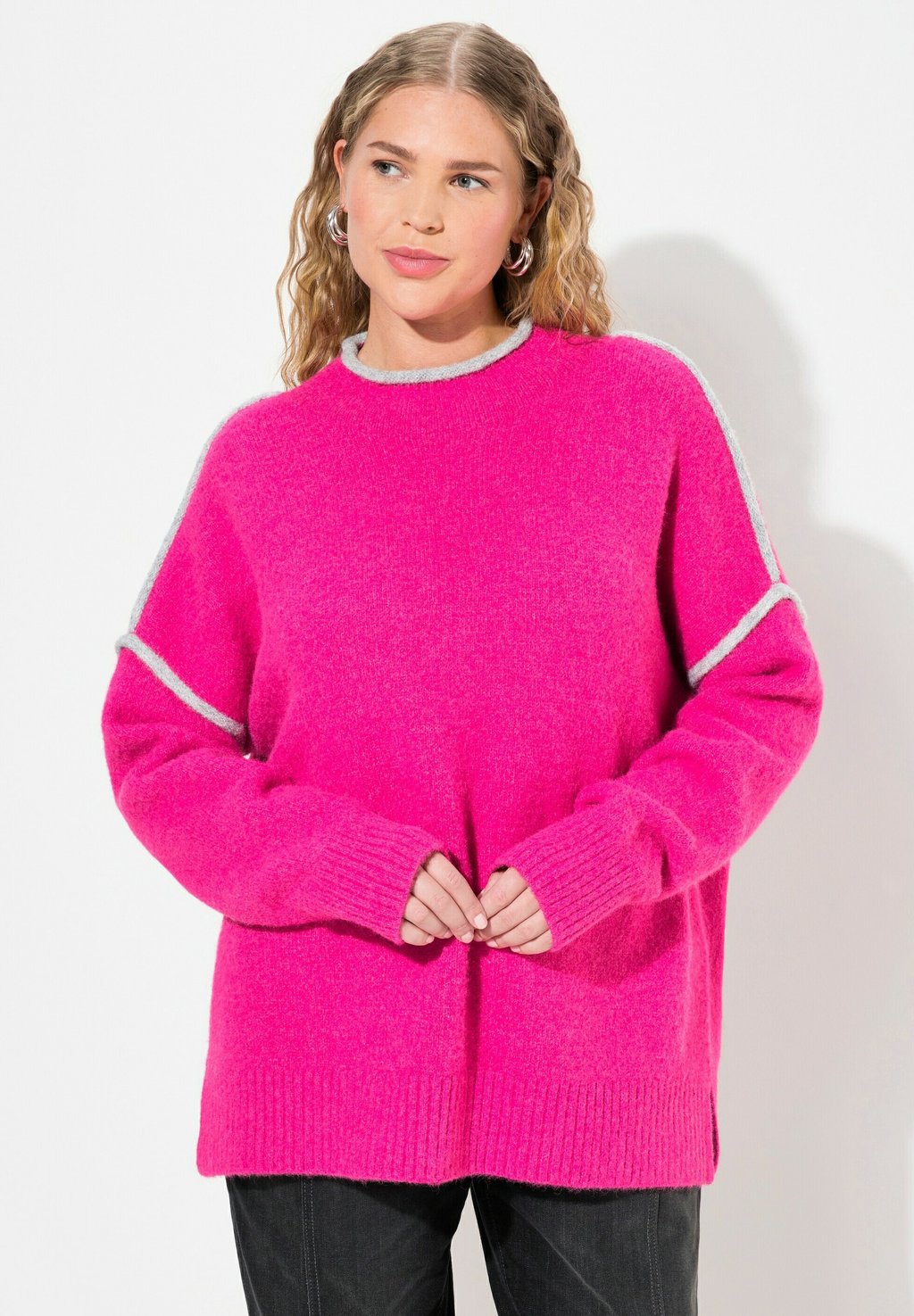 

Джемпер CONTRAST SEAM LONG SLEEVE TURTLENECK Ulla Popken, розовый