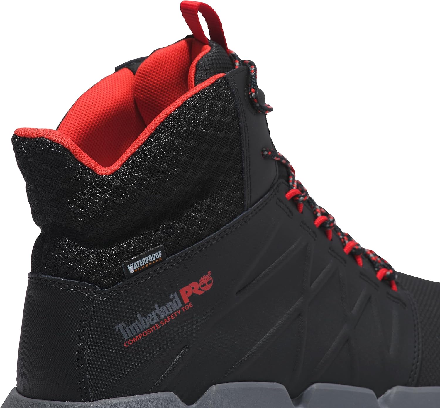 Водонепроницаемые мужские кроссовки Timberland PRO Morphix 6 дюймов с защитным носком из композитного материала, Black/Red-2024 New — фото 3