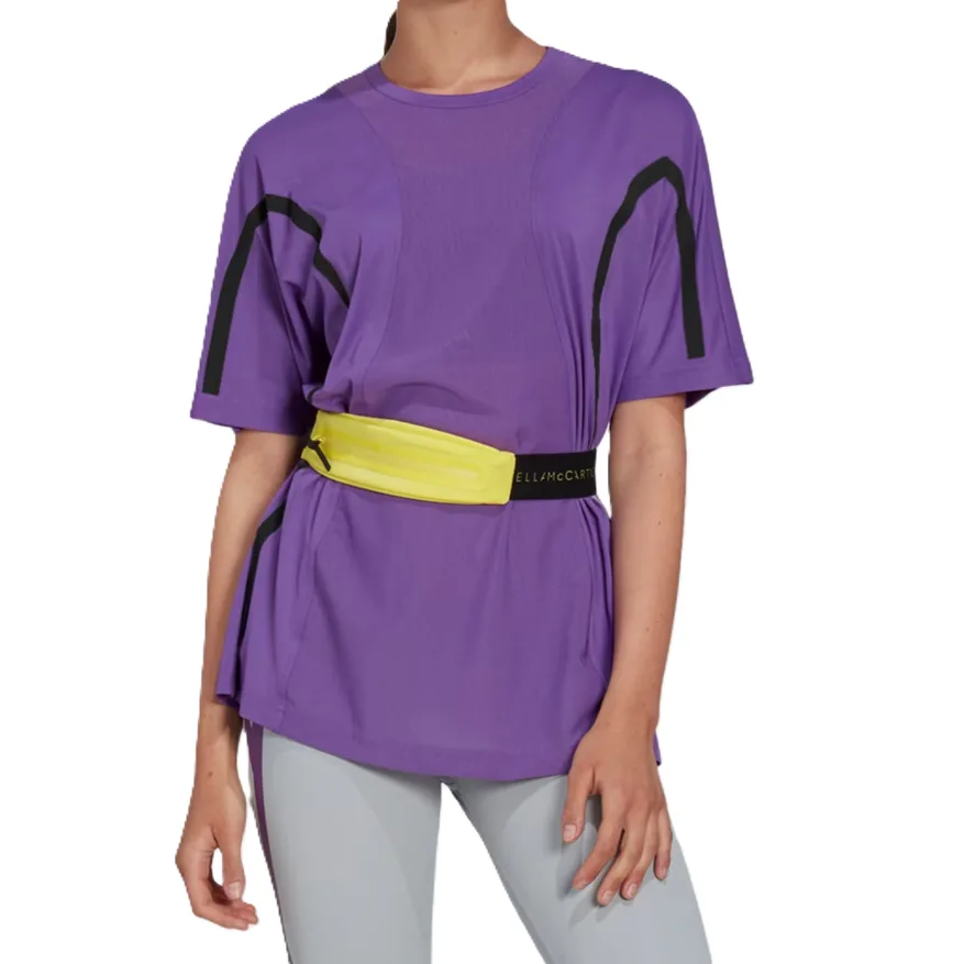 Adidas Футболка Stella McCartney Regular женская ярко-фиолетовая/белая — фото 3