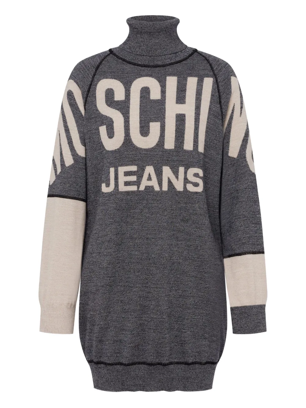 

Трикотажное платье с высоким воротником MOSCHINO JEANS, серый