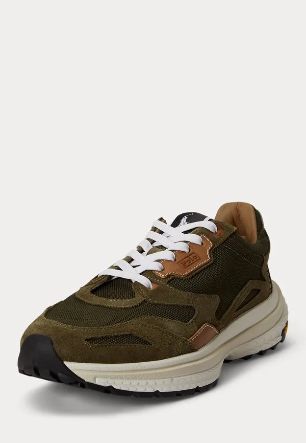 Современные кроссовки modern trainer 200 с замшевыми вставками Polo Ralph Lauren, Olive Green — фото 2