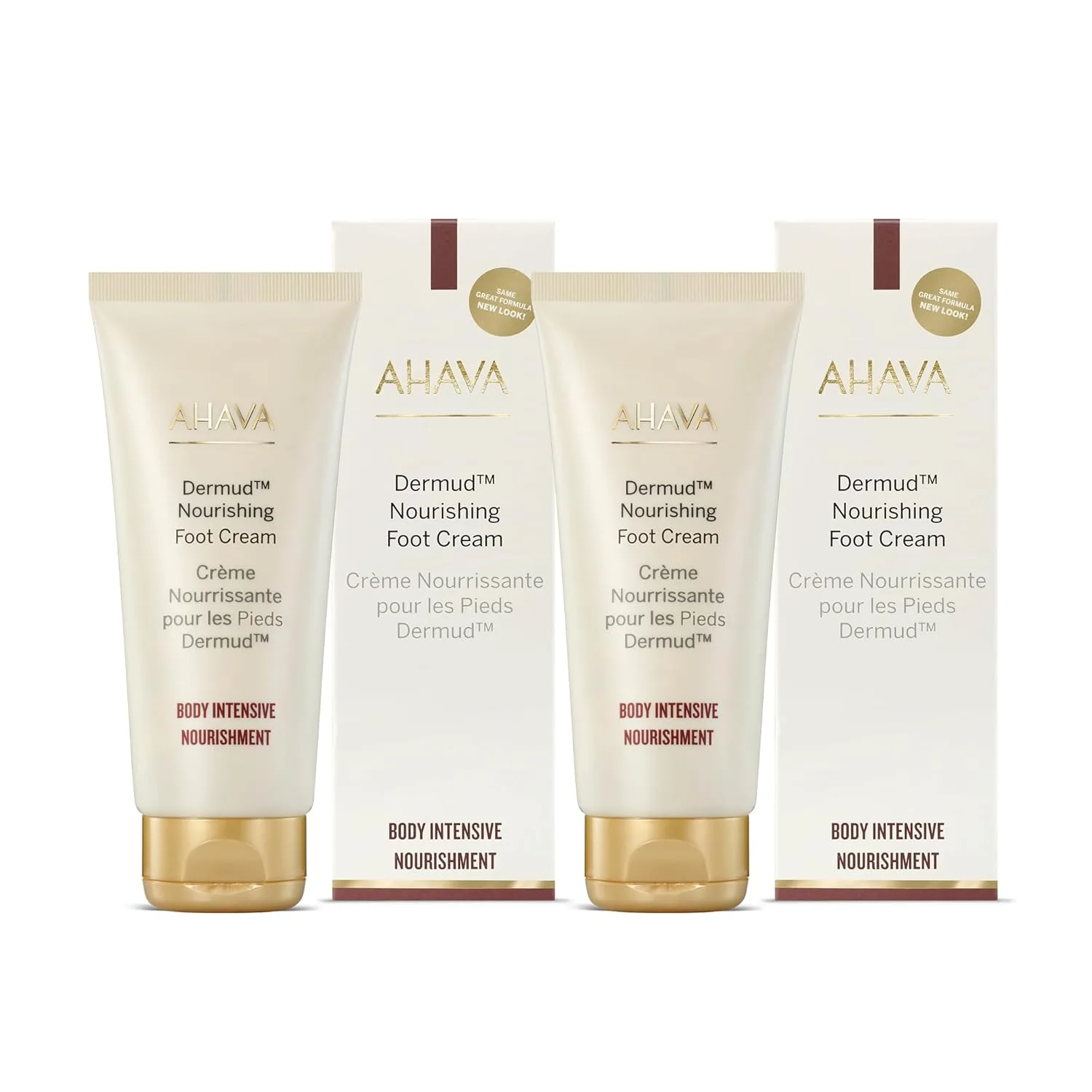 AHAVA Dermud Intensive Foot Cream Duo, 100 мл x 2 - интенсивное восстановление уставших, сухих и потрескавшихся стоп с минералами и грязью Мертвого моря, включает магний — фото 2