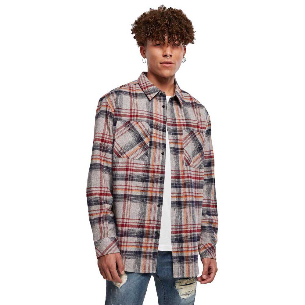 

Рубашка с длинным рукавом Urban Classics Heavy Curved Oversized Checked, серый