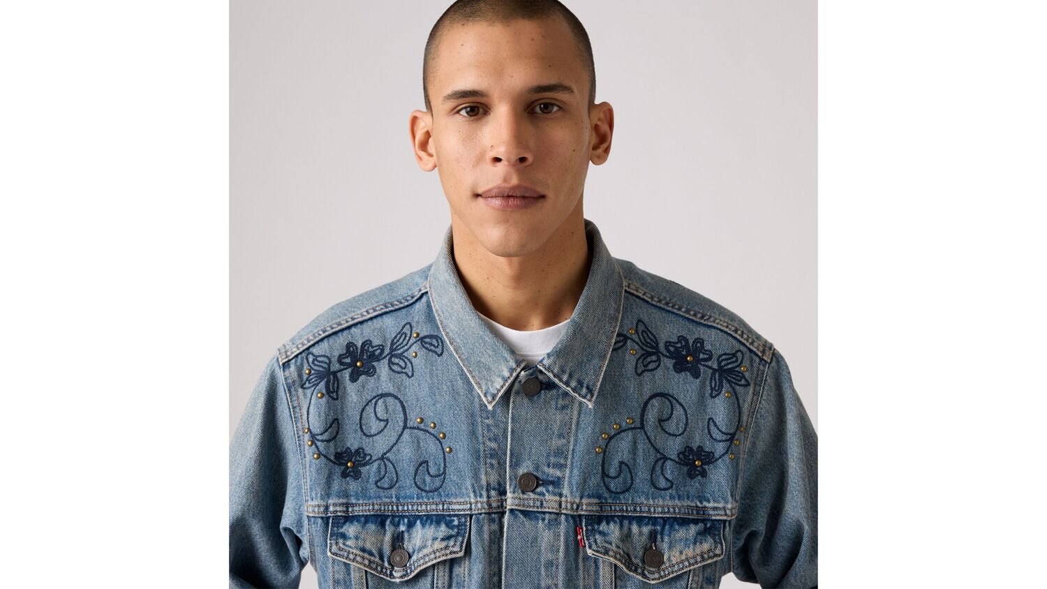 Куртка дальнобойщика свободного кроя Levi's, Embroidered Rodeo - Medium Wash — фото 4