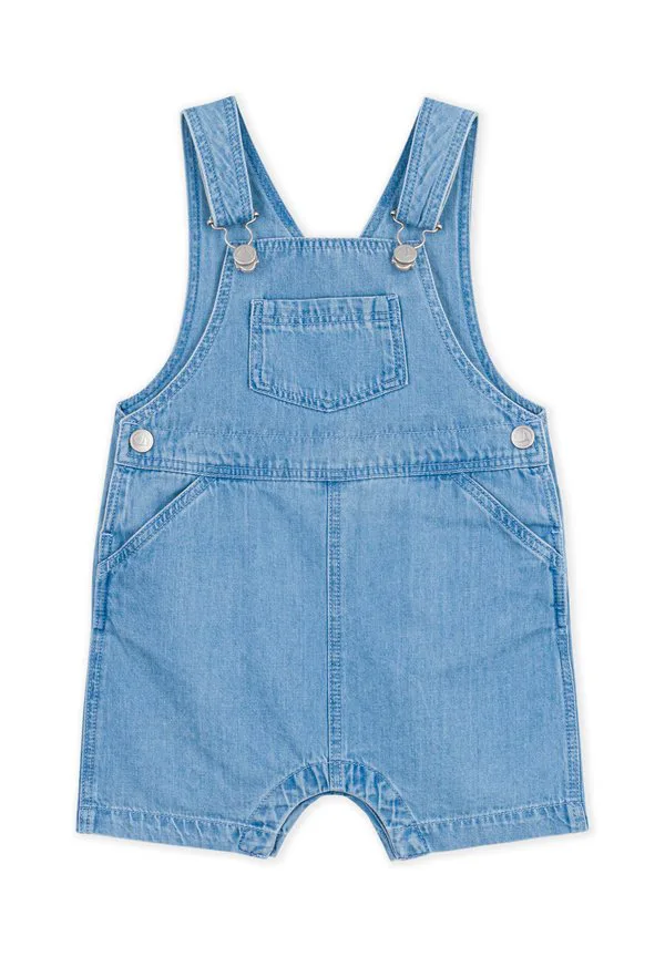 Комбинезон salopette courte dungarees Petit Bateau, Denim Clair