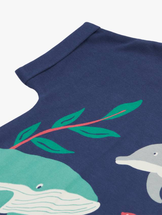 Детское платье Bonnie из органического хлопка Frugi, Navy Blue/Sealife — фото 3