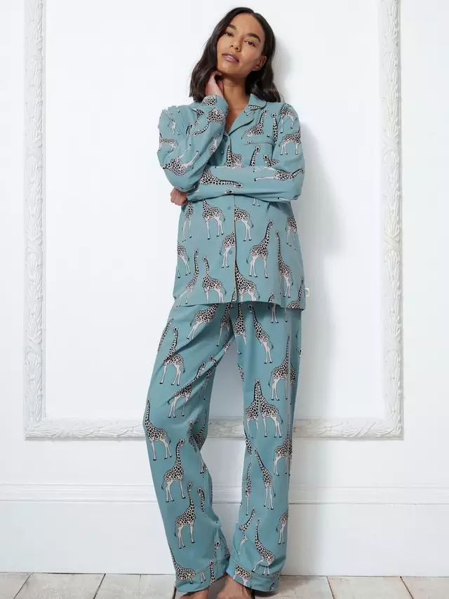 

Пижама Chelsea Peers Giraffe Organic Cotton Blend Maternity, синий