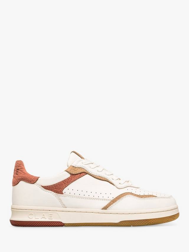 

Кроссовки на шнуровке из кожи хейвуда CLAE, цвет Off White/Clay