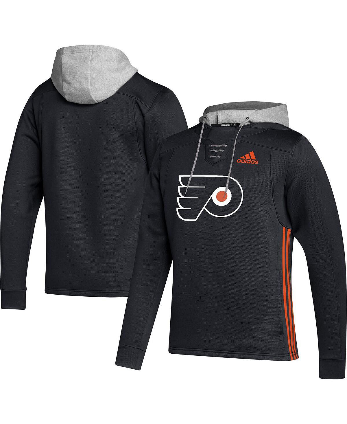 

Мужской черный пуловер с капюшоном Philadelphia Flyers Skate Lace Primeblue Team adidas