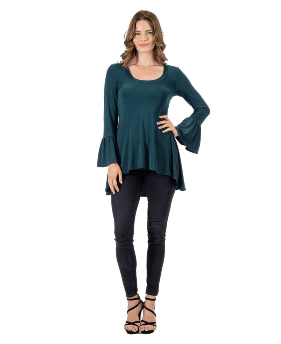 

Женская туника с длинными рукавами-колокол и асимметричным низом 24seven Comfort Apparel, Hunter