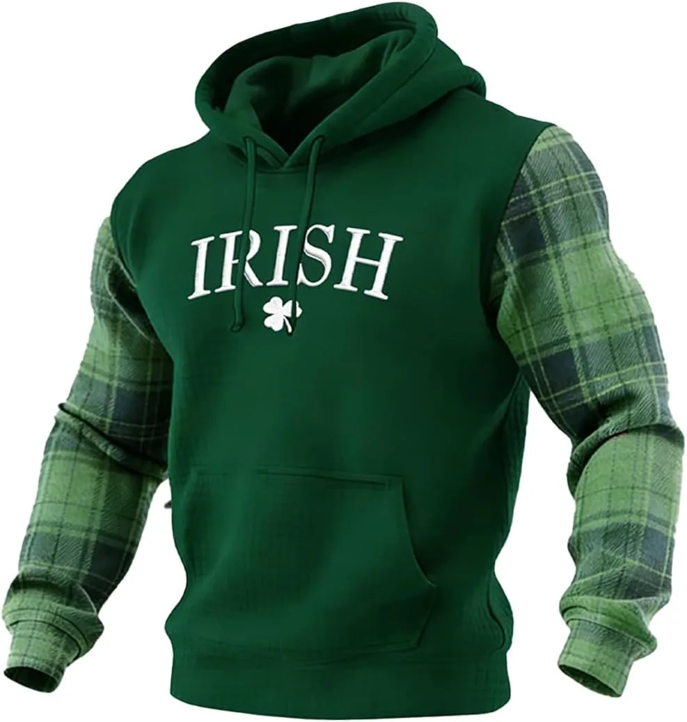 

Мужская футболка St Patrick's Day в клетку с ирландским трилистником