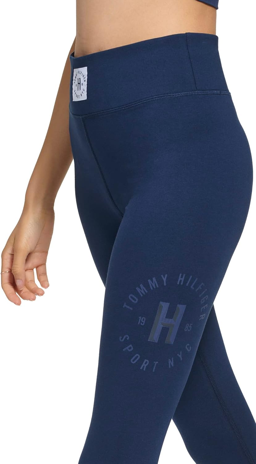 Женские леггинсы из джерси с нашивкой-логотипом Tommy Hilfiger, Navy — фото 2