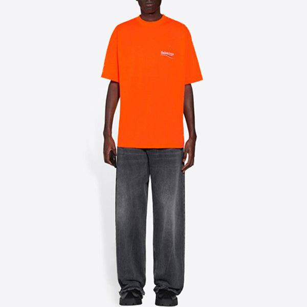 Футболка Balenciaga Large Fit T-Shirt 'Fluo Orange', оранжевый — фото 3