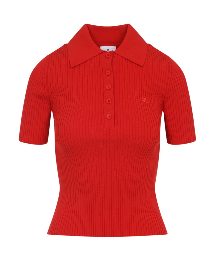 

Красная футболка, стильный дизайн, осень-зима 2025. Courrã¨Ges, красный