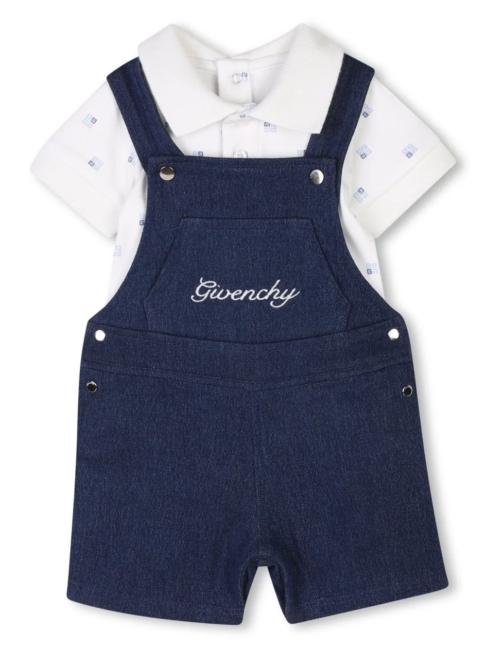 

Комбинезон с вышитым логотипом Givenchy Kids, синий