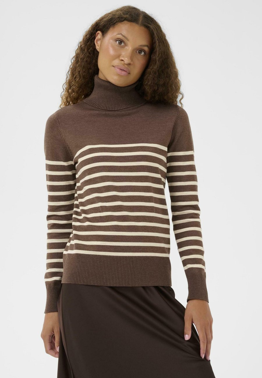 

Джемпер Saint Tropez MILASZ ST. ROLLNECK, Fondue Fudge Rice Stripe/Brown