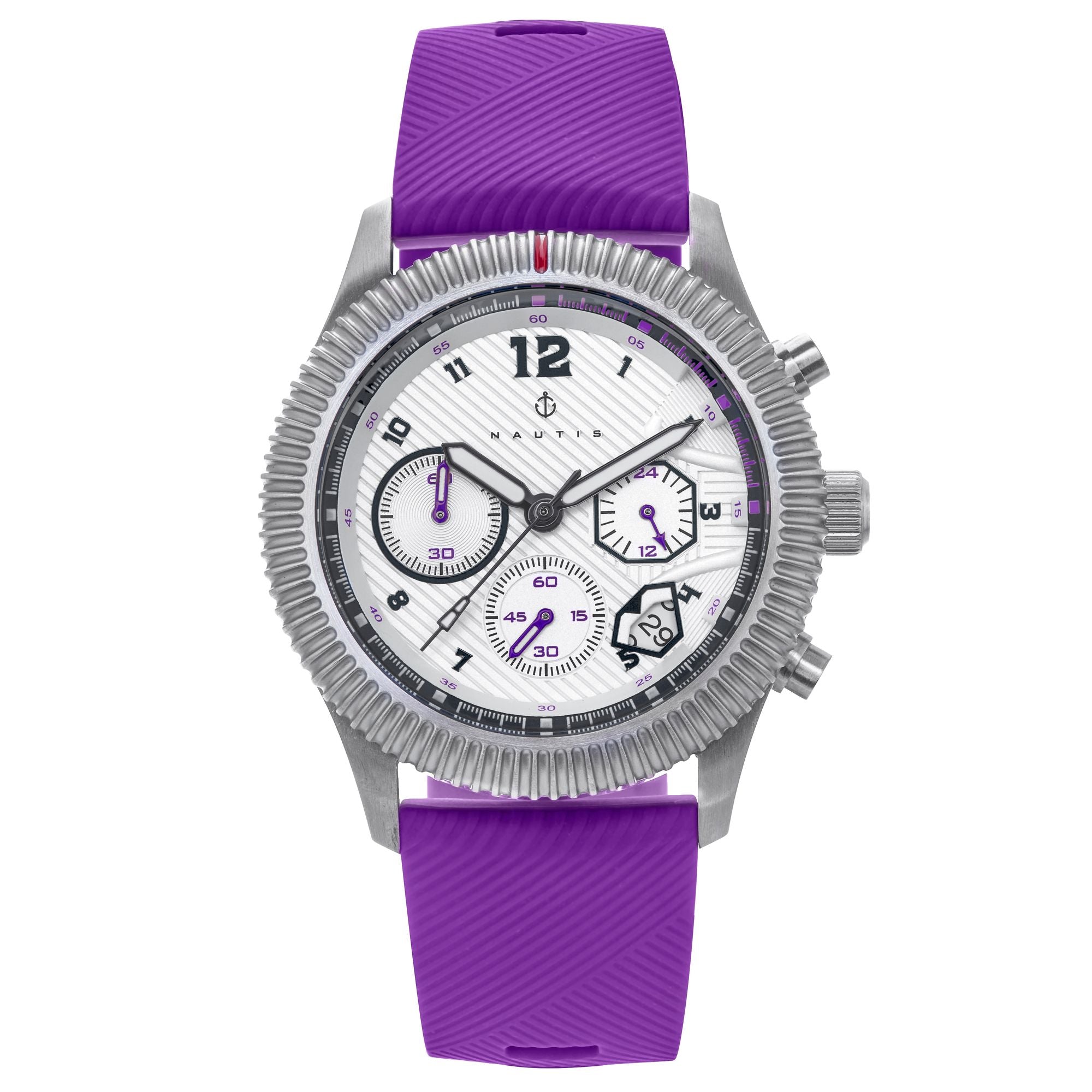 

Часы Meridian Chronograph с ремешком и датой Nautis, фиолетовый