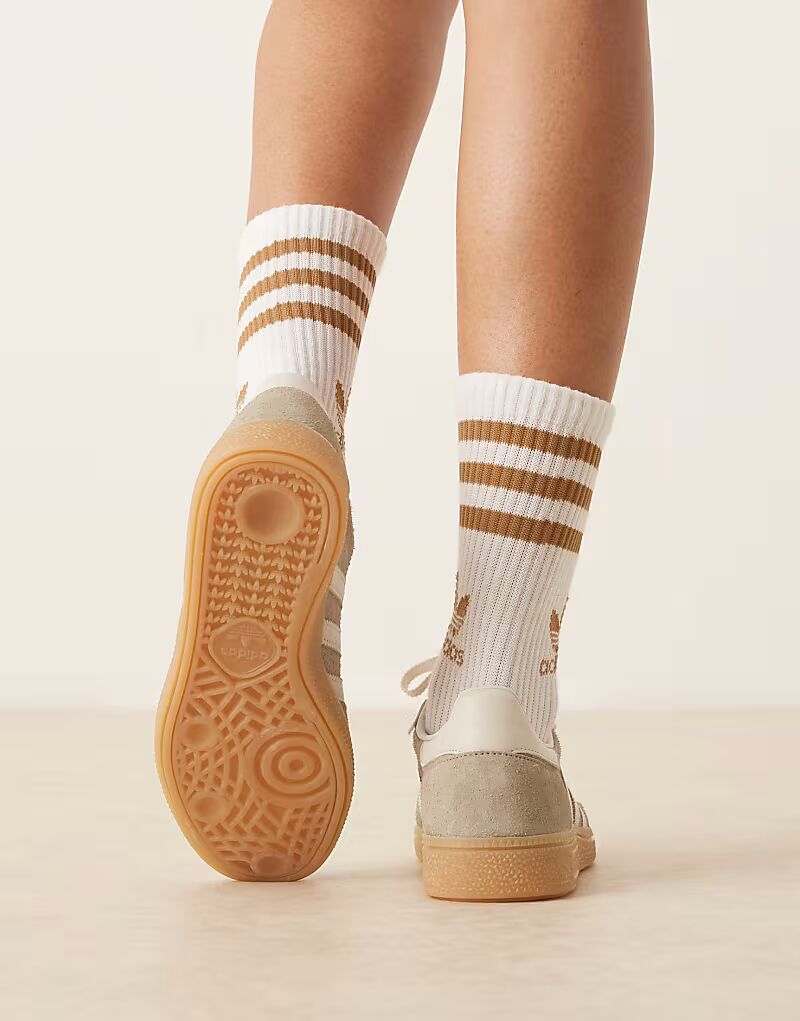 Серые и серебристые кроссовки Adidas Originals Handball Spezial — фото 4