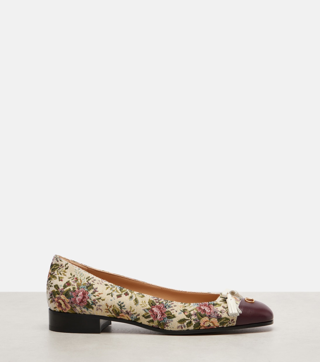 Балетки Valet du Roi с цветочным жаккардом Valentino Garavani, Beige-Multicolor — фото 4