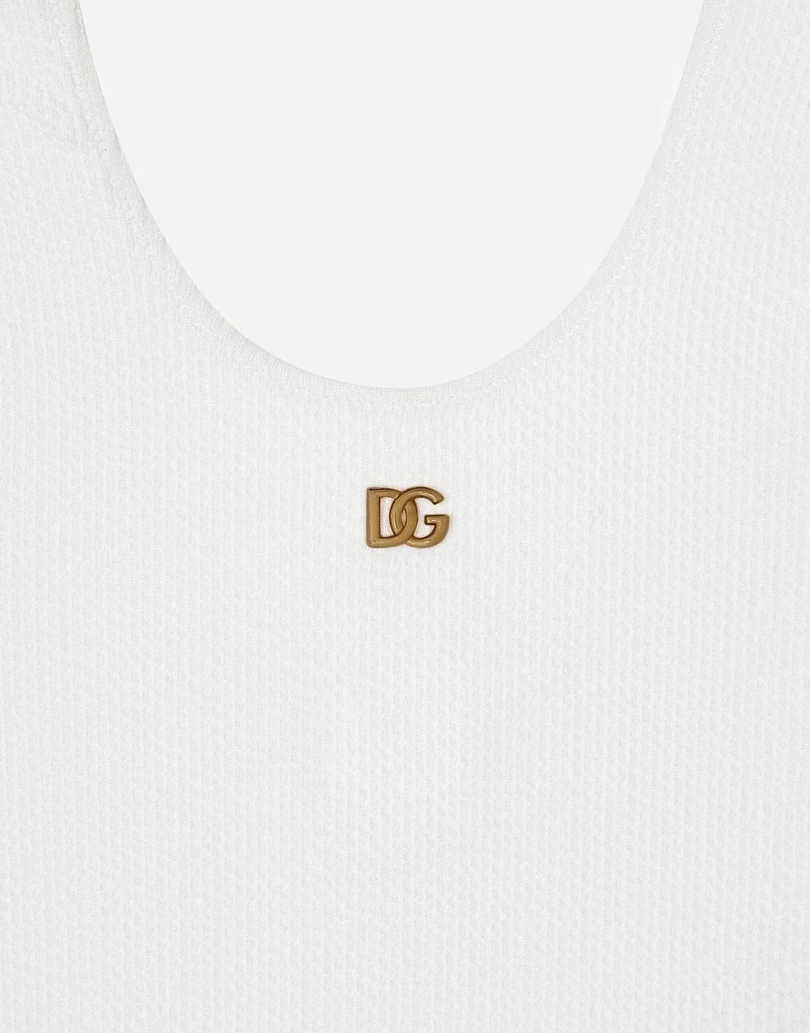 Слитный купальник из трикотажа с драпировкой Dolce & Gabbana, белый — фото 3