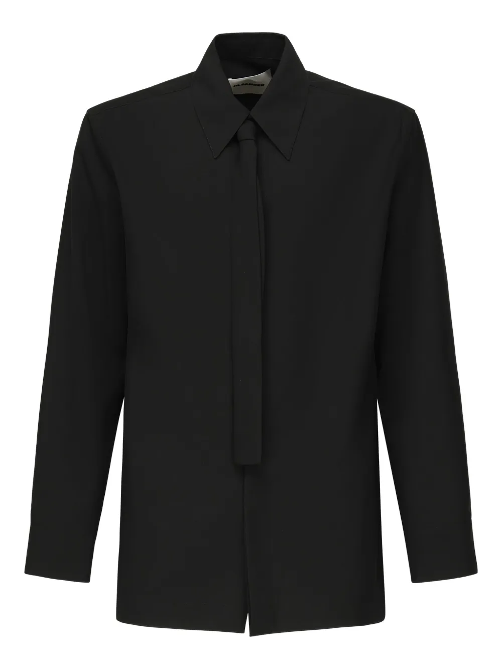 

Рубашка с интегрированным галстуком JIL SANDER, черный