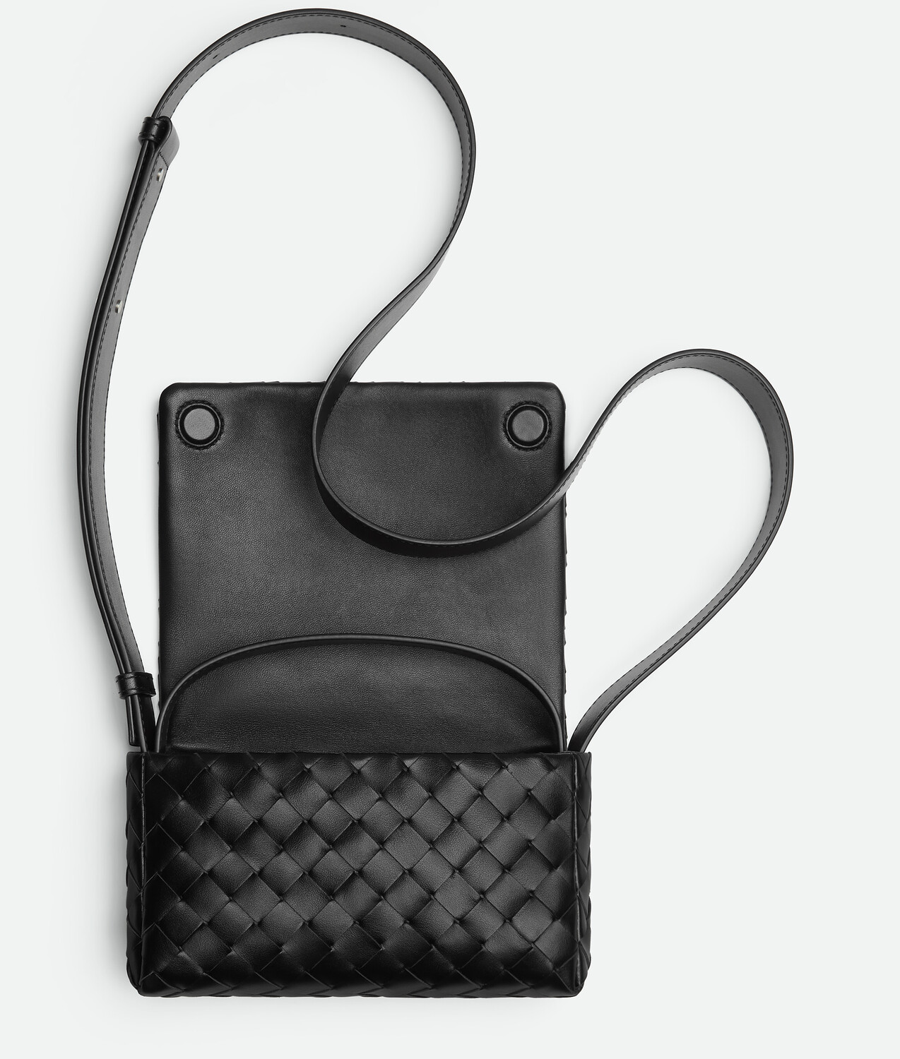 Мини-сумка intrecciato с клапаном BOTTEGA VENETA, черный — фото 3