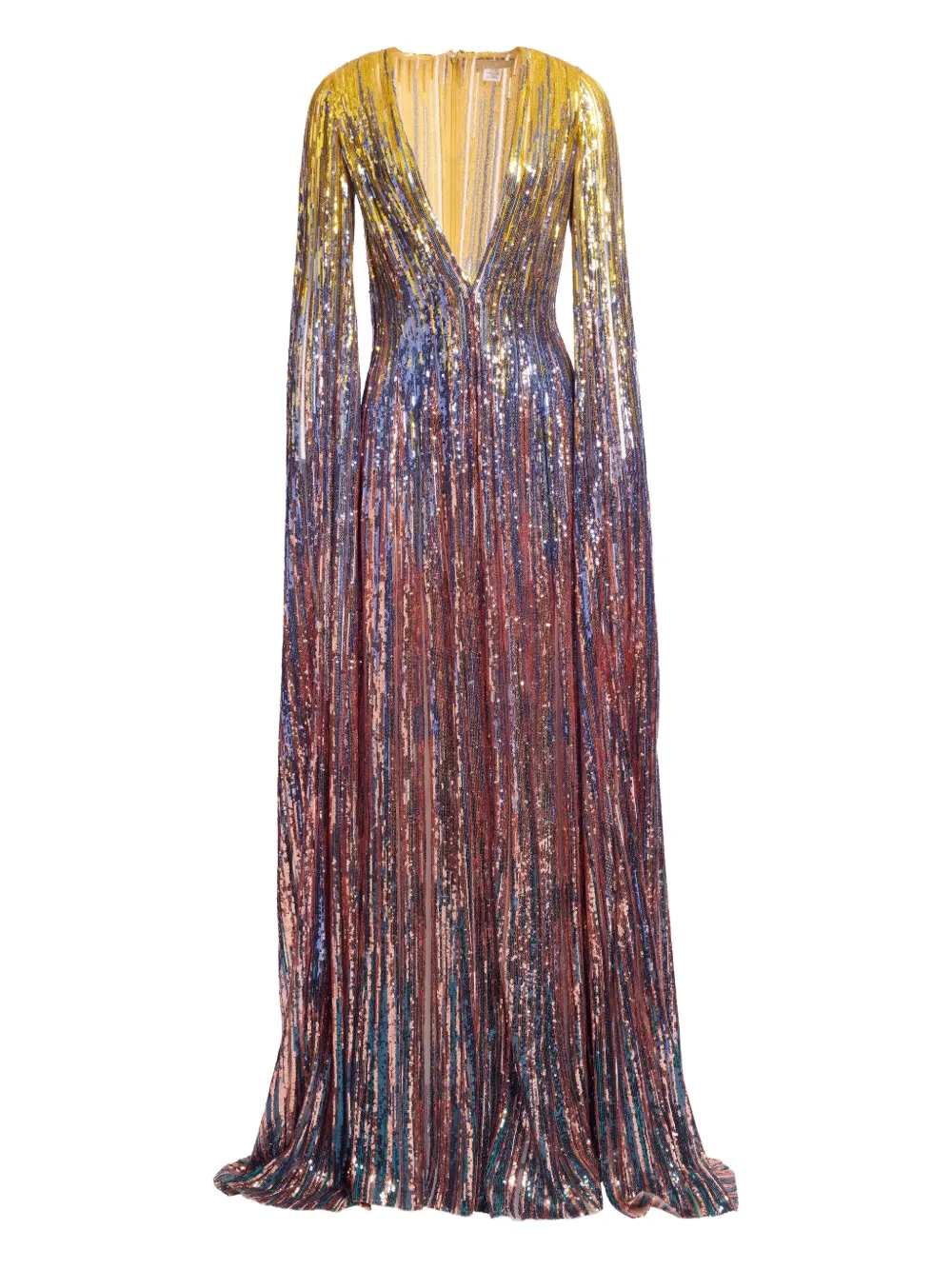 

Макси-платье с пайетками Elie Saab, синий