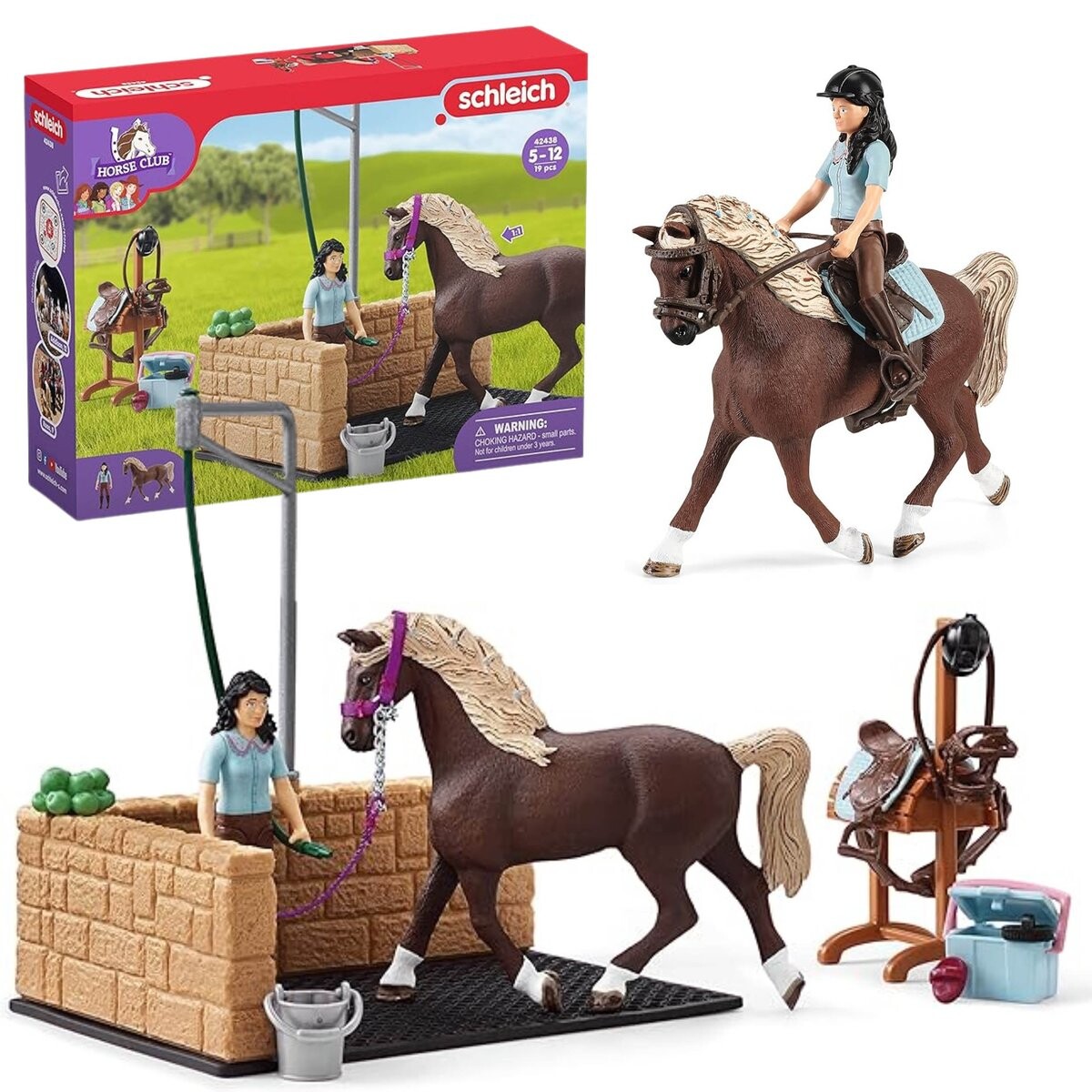 

SLH42438 Schleich Horse Club - Мойка лошадей Эмили и Луна, фигурки для детей 5+