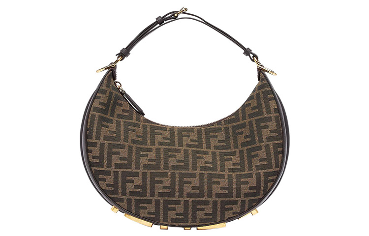 

Фендиграфия из телячьей кожи полумесяц сумка через плечо женская коричневая