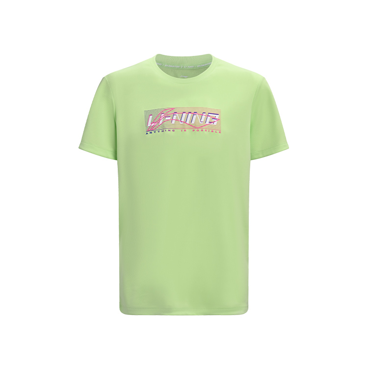 

LINING Футболка для бадминтона унисекс sky water green, Зеленый, LINING Футболка для бадминтона унисекс sky water green