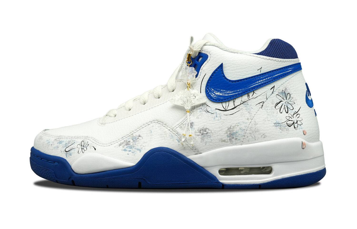 

Кроссовки Nike Flight Legacy Vintage Basketball, белый/синий/светло-серый