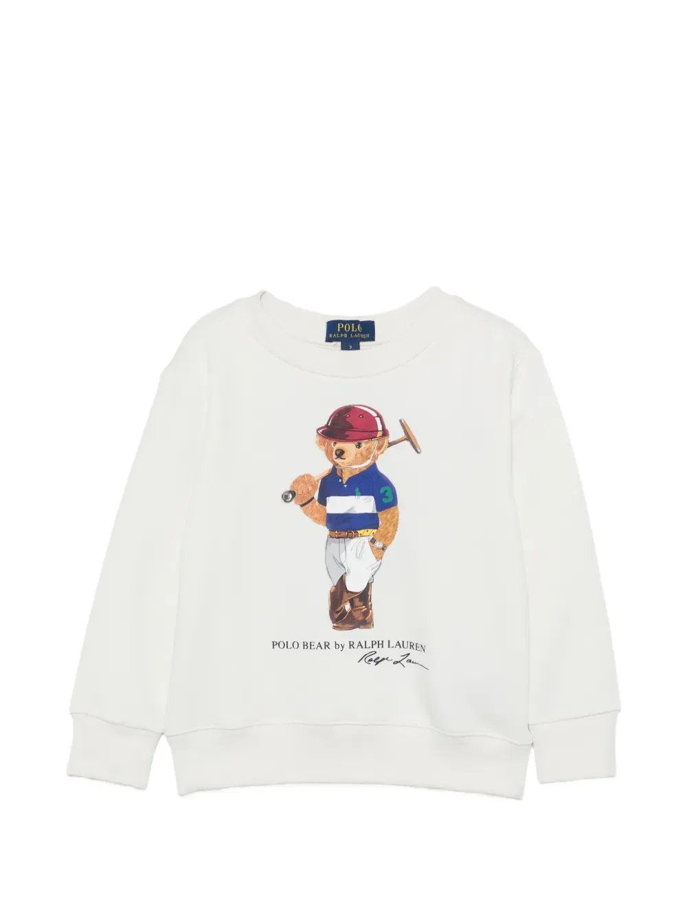 Свитер с изображением медведя Поло Polo Ralph Lauren Kids, белый