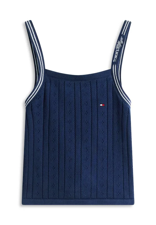 Топ-Майка с ажурными бретелями Tommy Hilfiger, Dark Night Navy — фото 4