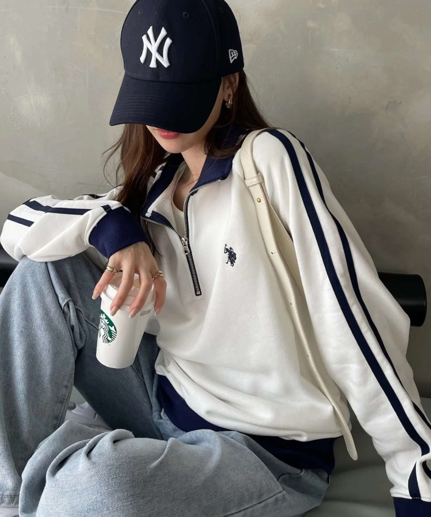 Толстовка с застежкой-молнией до середины груди от Ada./US POLO ASSN. Line Design. — фото 4