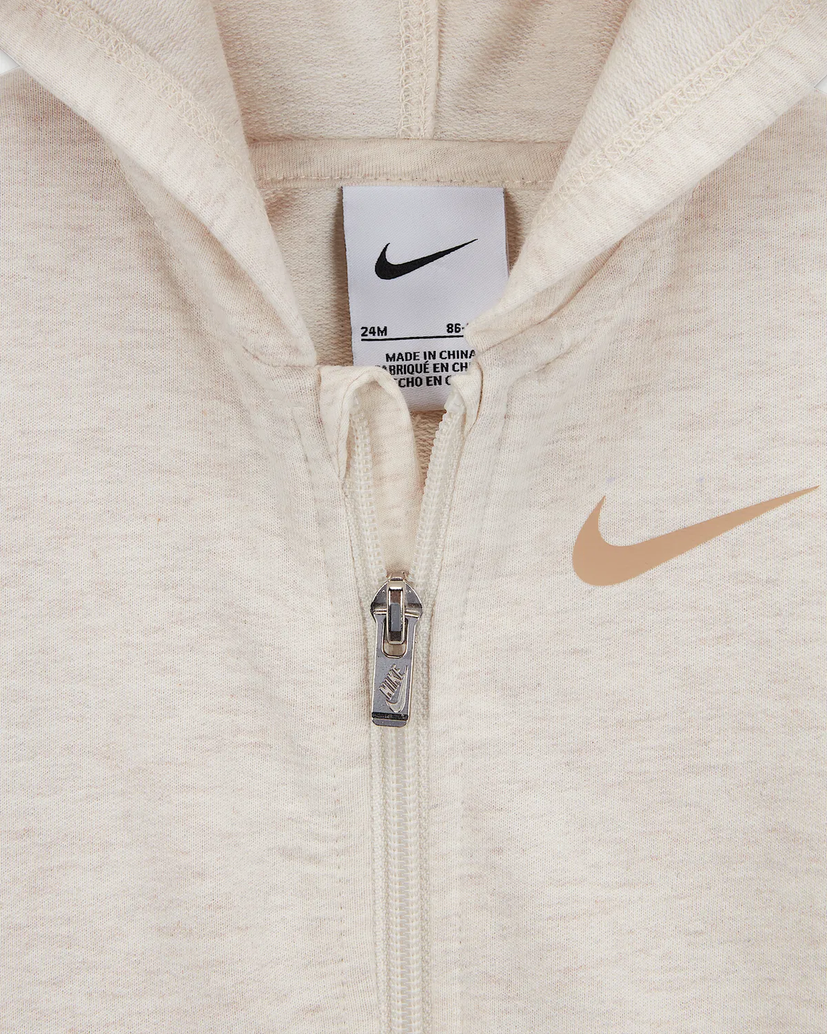 Baby (12-24M) Hooded Coverall Nike Baby Essentials, Pale Ivory — фото 3