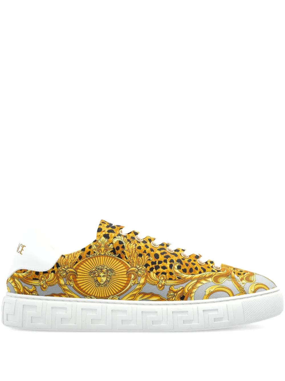 Кроссовки с принтом Versace, золотистый