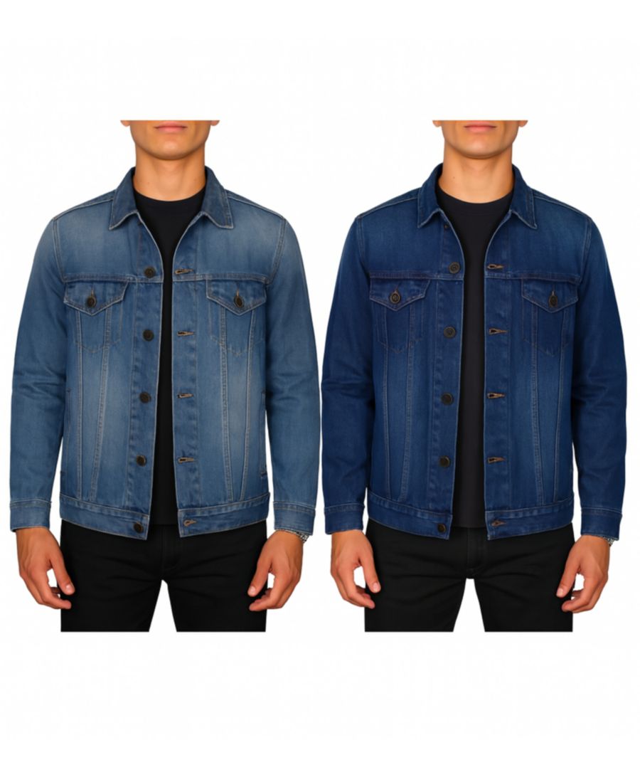 

Мужской комплект из двух предметов: классическая джинсовая куртка стандартного кроя Blu Rock, Dark wash/medium wash