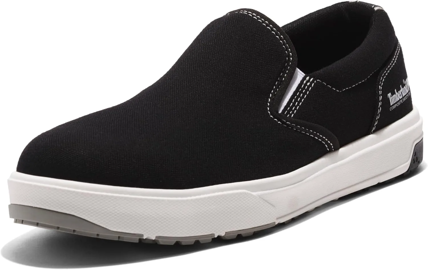 Мужские рабочие туфли Timberland PRO Berkley Slip-on с композитным носком, статическим рассеянием и повседневным промышленным стилем, черно-белый — фото 2