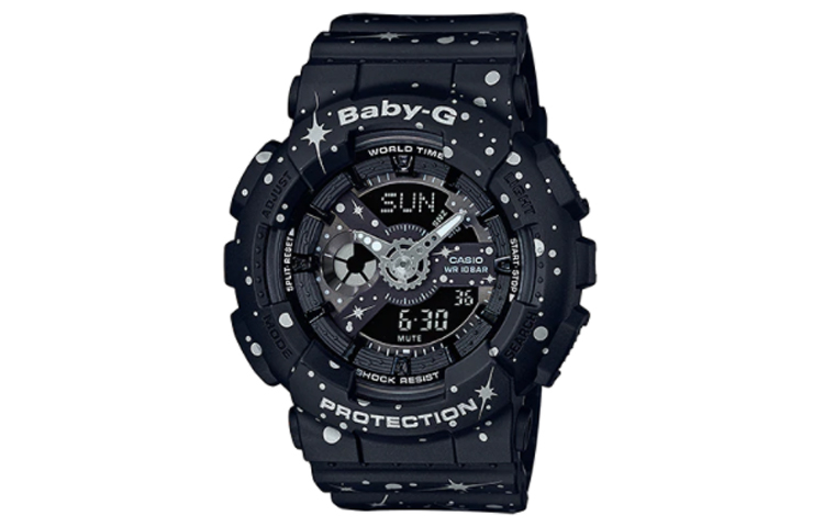

CASIO Часы BABY G Collection Quartz Movement Resin Strap Watch Women's Watch Black Dial, Black Dial