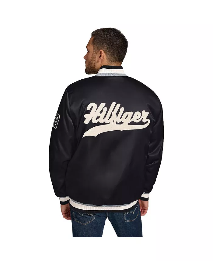 Мужская черная атласная куртка Las Vegas Raiders Dante на полной застежке-молнии Tommy Hilfiger — фото 2