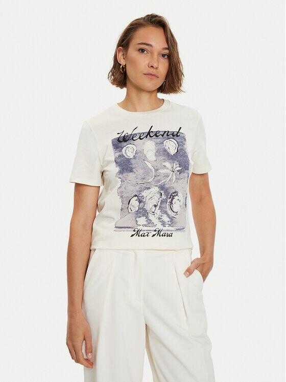 

Футболка стандартного кроя Weekend Max Mara, экрю