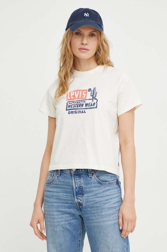 

Хлопковая футболка Levi's, бежевый