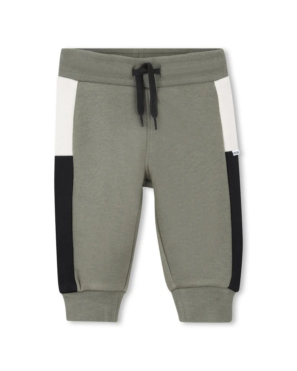 

Детские спортивные штаны с регулируемым шнурком BOSS Kidswear, военный зеленый